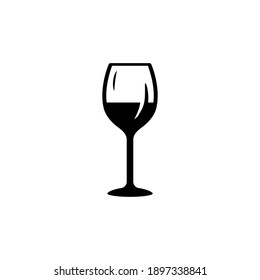 Wine Glass Icon Vector Glyph Style Design