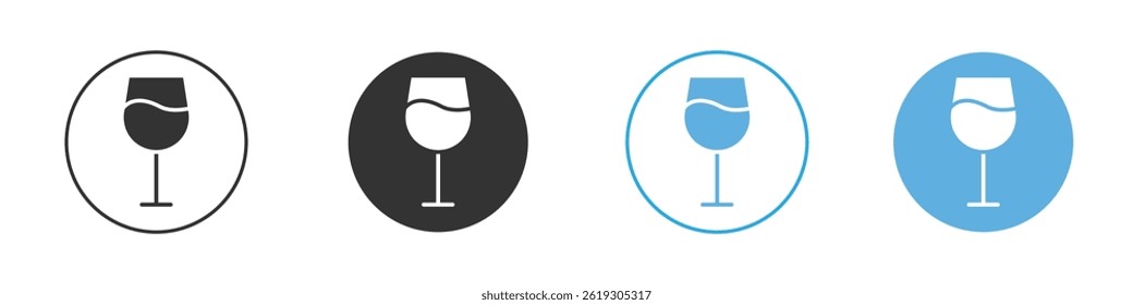 Wine glass icon Vector Graphic set