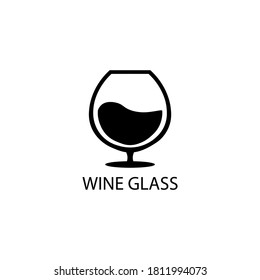 Icono de cristal de vino. Gráficos vectoriales.