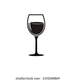 Wine Glass Icon. Vector Illustration.