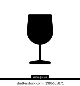 Wine Glass Icon Vector Illustration Logo Template
