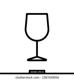Wine Glass Icon Vector Illustration Logo Template
