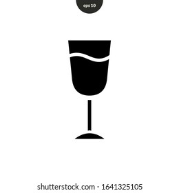 Wine glass icon vector illustration logo template. flat design and trendy style. eps10