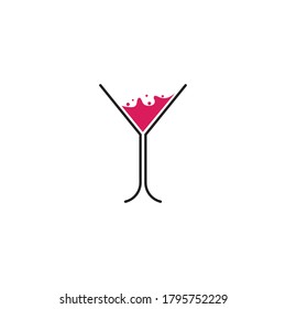 wine glass icon vector illustration template