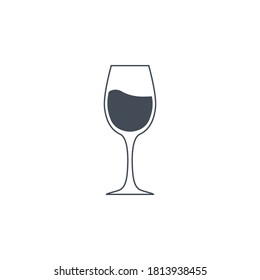 Wine Glass icon vector illustration. Premium quality flat icon in trendy style.