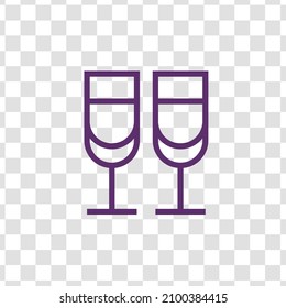 Wine Glass Icon Vector Illustration Isolated. Transparent Glass Icon (png)