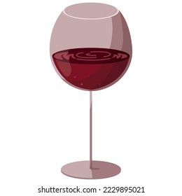 imagen vectorial de icono de vidrio de vino con fondo blanco