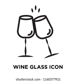 Wine glass icon vector isolated on white background, Wine glass transparent sign , linear symbol and stroke design elements in outline style