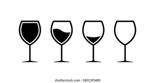 Wine glass icon. Vector isolated elements. Stock vector. EPS 10