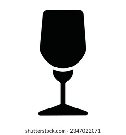 Vector de icono de vidrio de vino aislado en fondo blanco
