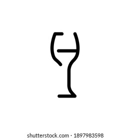 icono de vidrio de vino diseño de línea vectorial trazo editable