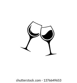 Wine glass icon vector. Wine glass logo illustration. Flat design style on white background.