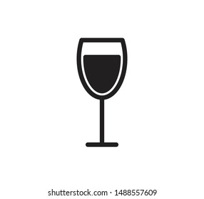 Wine glass icon vector logo template flat trendy