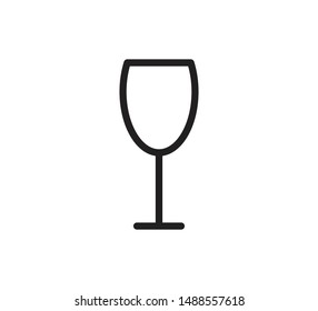 Wine glass icon vector logo template flat trendy