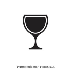 Wine glass icon vector logo template flat trendy