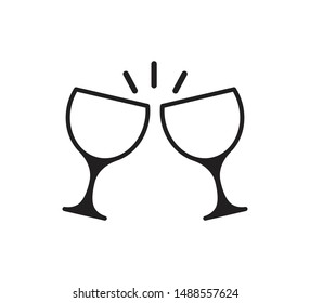 Wine glass icon vector logo template flat trendy