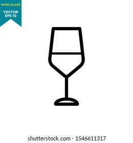wine glass icon vector logo template