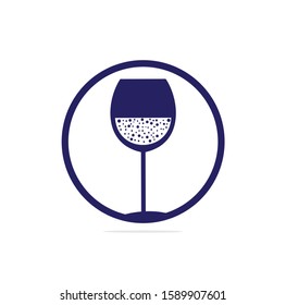  Wine Glass Icon Vector Logo. Wine logo Template Illustration Design.