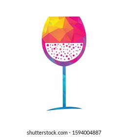 Wine Glass Icon Vector Logo. Wine logo Template Illustration Design.