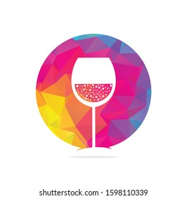 Wine Glass Icon Vector Logo. Wine logo Template Illustration Design.
