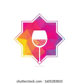 Wine Glass Icon Vector Logo. Wine logo Template Illustration Design.