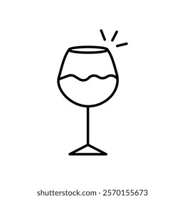 Wine glass icon Vector logo set flat