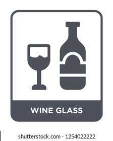 wine glass icon vector on white background, wine glass trendy filled icons from Hotel and restaurant collection, wine glass simple element illustration