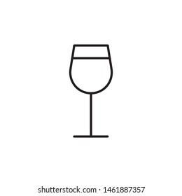 Wine glass icon vector on white background