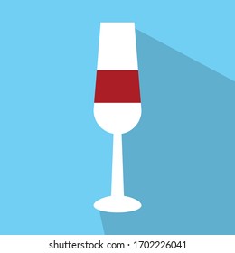 icono de cristal de vino vectorial sobre fondo de color. modelo de ilustración de la copa de vino y del símbolo de botella color editable