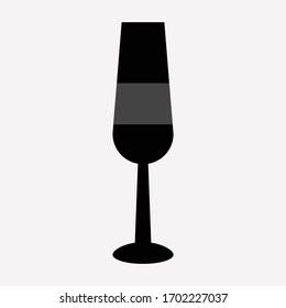 icono de cristal de vino vectorial sobre fondo blanco. modelo de ilustración de la copa de vino y del símbolo de botella color editable