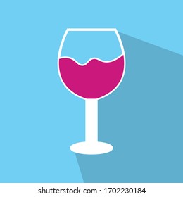wine glass icon vector on color background. wine glass symbol illustration template color editable