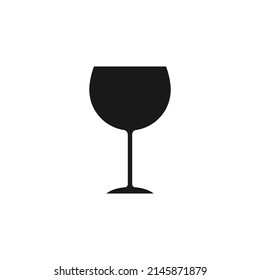 Wine glass icon vector on white background.