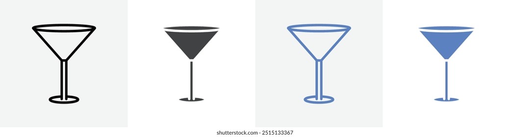 wine glass icon vector set use for web ui or app
