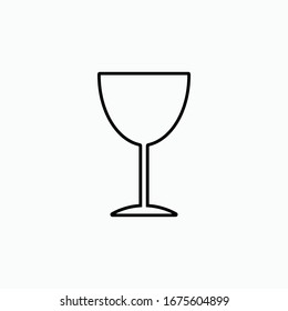 wine glass icon vector sign symbol isolatedd