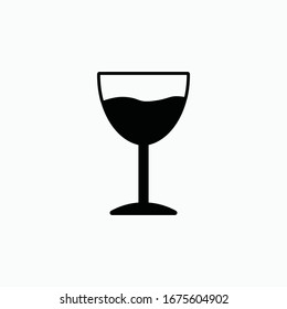 wine glass icon vector sign symbol isolatedd
