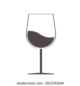 Wine glass icon. Vector sign