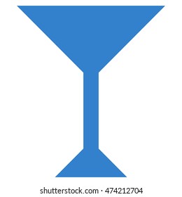Wine Glass icon. Vector style is flat iconic symbol, cobalt color, white background.