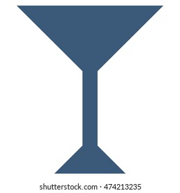Wine Glass icon. Vector style is flat iconic symbol, blue color, white background.