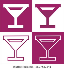Diseño de Plantilla de Vector de icono de vidrio de vino