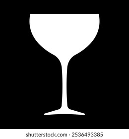 Wine glass icon. Wider bowl glass drinkware preferred for red wine. Vector Illustration