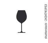 Wine glass icon. Wineglass. Flask template. Jar icon. Wine flask. Cup sign. Glass stencil. Glass silhouette. Logo template. Glass container. Shape for 3d modeling. Cognac flask. Champagne wineglass.