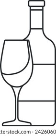 wine and glass icon without background