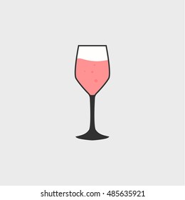 wine glass icon.flat design