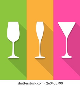 Wine glass icons great for any use. Vector EPS10.