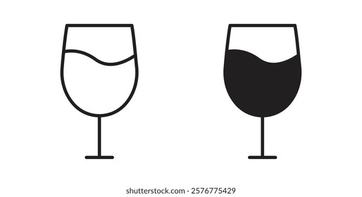 Wine glass icons pack for ui designs