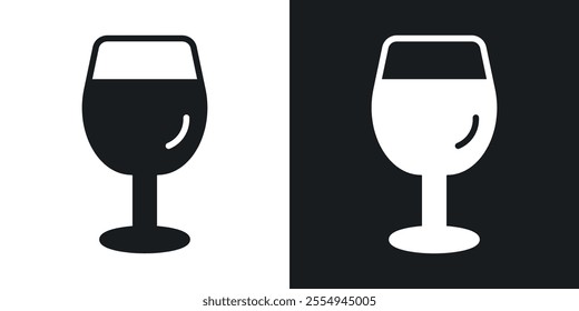 Wine glass icons in solid black and white colors