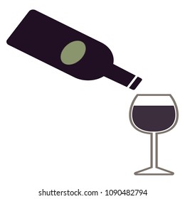 Wine and Wine Glass icon.Vector