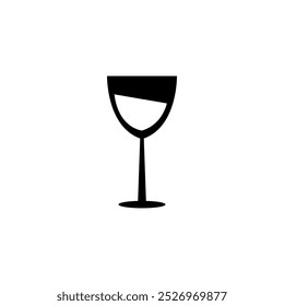 Icono de copa de vino. Ilustración simple negra plana de Vector para Web y App.. eps