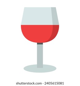 Wine glass illustrated on white background