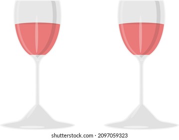 Wine glass, illustration, vector on a white background.